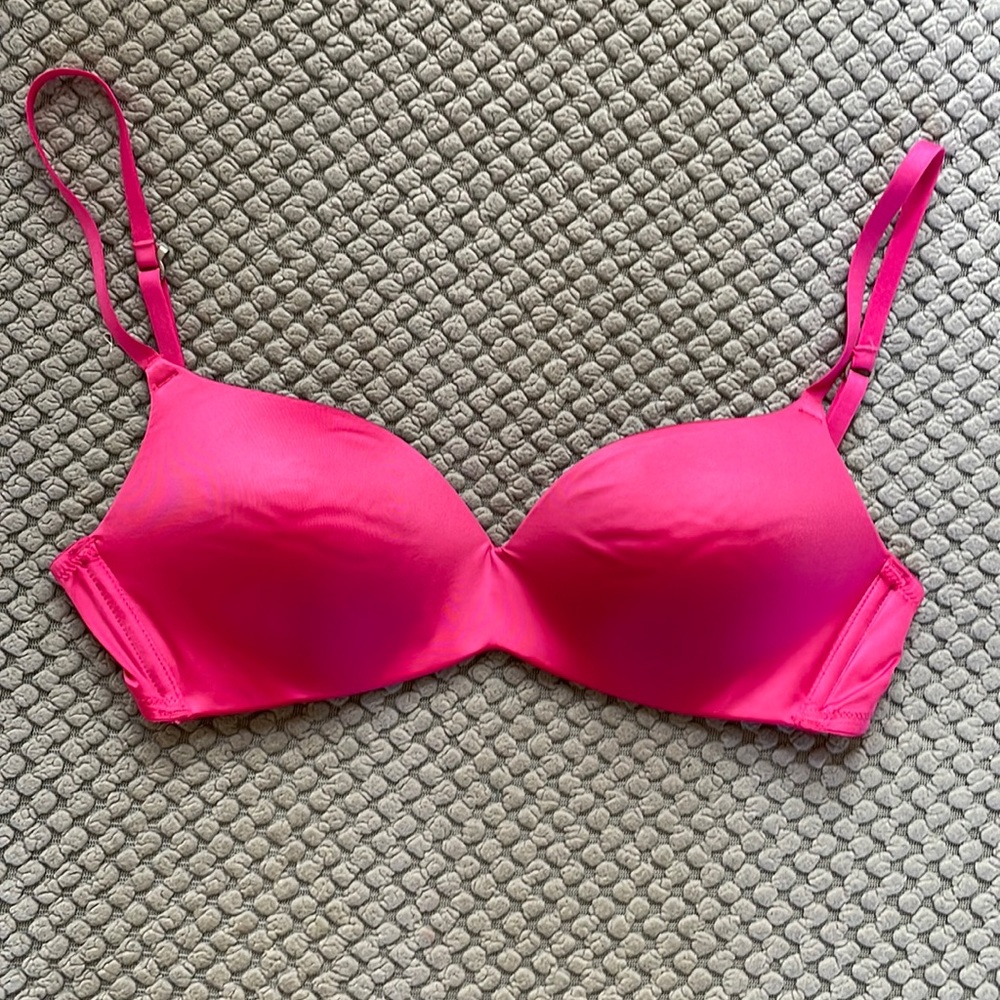 Bright pink, PINK bra 36C v-neck push up